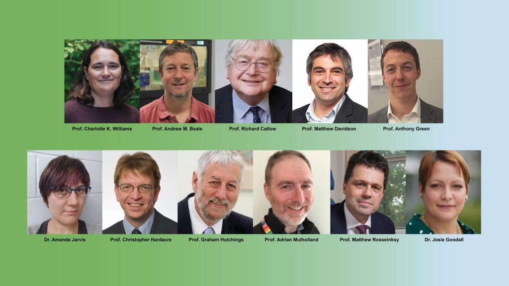 Photo of management group members: Charlotte Williams Andrew Beale Richard Catlow Matthew Davidson Josie Goodall Anthony Green Amanda Jarvis Christopher Hardacre Graham Hutchings Adrian Mulholland Matthew Rosseinsky