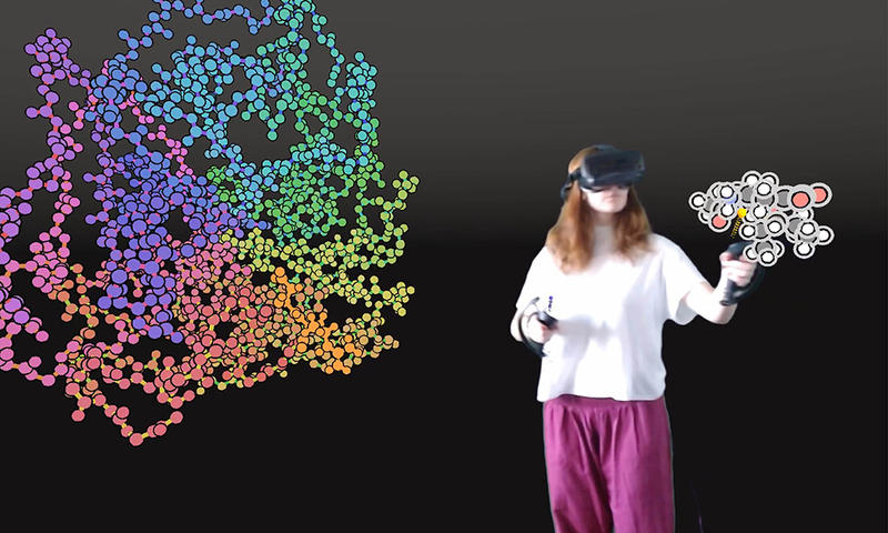 photo of phd student wearing vr
