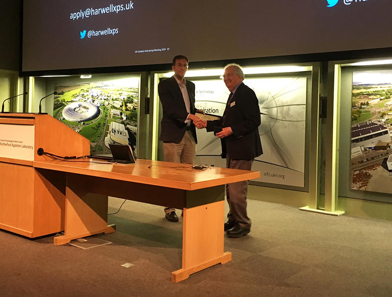 Photo of James paterson receiving JMT prize in 2019