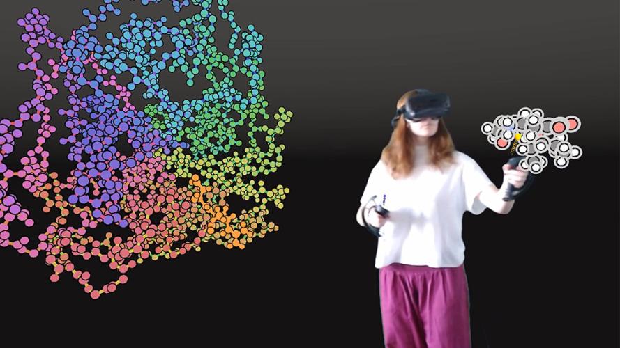 photo of phd student wearing vr