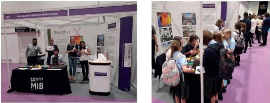 photo of Institute of Biotechnology (MIB) researchers at New Scientist Live event