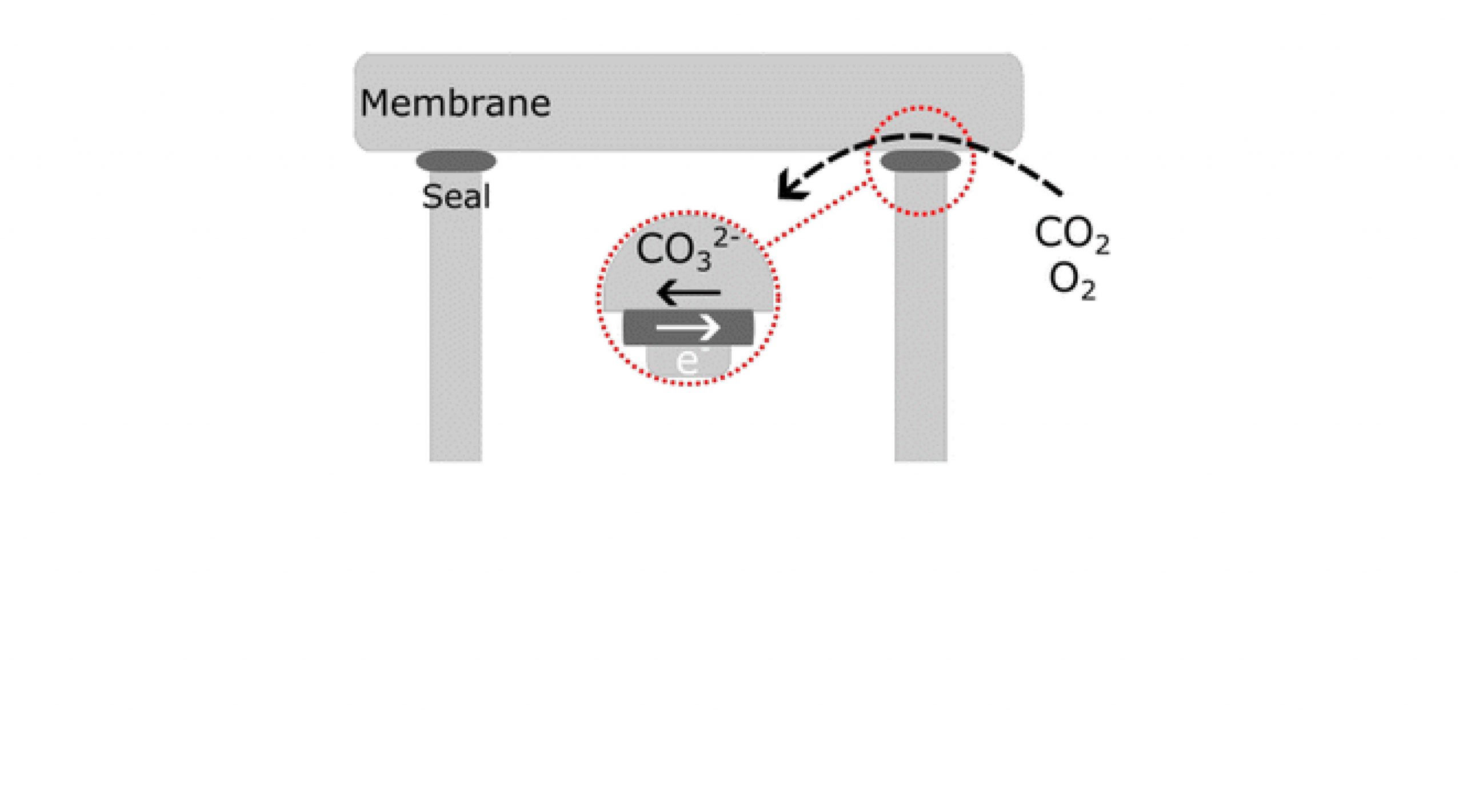 Metallic sealants increase flux and change selectivity in supported molten-salt membranes